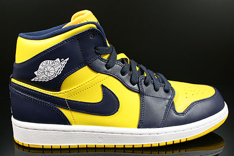 Nike Air Jordan 1 Mid Varsity Maize Midnight Navy White